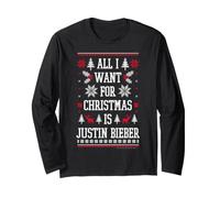 Officiel Justin Bieber All I Want for Christmas is Bieber Manche Longue