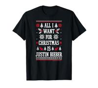 Officiel Justin Bieber All I Want for Christmas Pop Noël T-Shirt