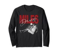Officiel Miles Davis Distressed Photo Jazz Legend Manche Longue