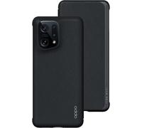 Officiel Oppo find X5 Folio Étui Portefeuille, Végétalien Cuir PU Clapet - Noir