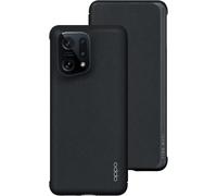 Officiel Oppo find X5 Folio Étui Portefeuille, Végétalien Cuir PU Clapet - Noir