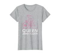 Officiel Queen Japan Tour 1979 T-Shirt, Femme, Gris Chiné, M