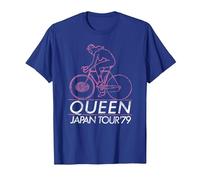 Officiel Queen Japan Tour 1979 T-Shirt, Homme, Bleu Royal, L