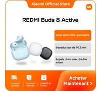 Xiaomi Écouteurs sans fil Redmi Buds 8 Active semi-intra 14,2 mm, double micro, 37 h Bleu
