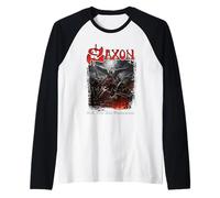 Officiel Saxon Heavy Metal Hell Fire et Damnation Groupe Manche Raglan