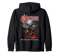 Officiel Saxon Heavy Metal Hell Fire et Damnation Groupe Sweat à Capuche