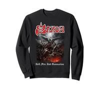 Officiel Saxon Heavy Metal Hell Fire et Damnation Groupe Sweatshirt