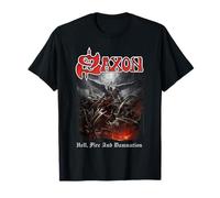 Officiel Saxon Heavy Metal Hell Fire et Damnation Groupe T-Shirt