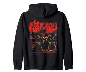 Officiel Saxon Heavy Metal Unleash The Beast Groupe Retro Sweat à Capuche