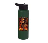 Officiel Spiral Draconis Flame Gothic Fantasy Stainless Steel Insulated Water Bottle