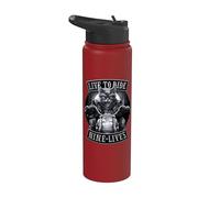Officiel Spiral Nine Lives Motorcycle Rider Gothic Fantasy Stainless Steel Insulated Water Bottle