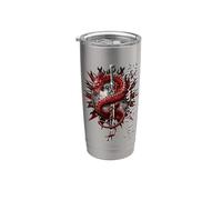 Officiel Spiral Oriental Dragon Gothic Fantasy Gobelet isotherme en acier inoxydable double paroi