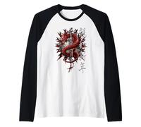 Officiel Spiral Oriental Dragon Gothic Fantasy Manche Raglan