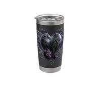 Officiel Spiral Raven Heart Gothic Fantasy Gobelet isotherme en acier inoxydable double paroi