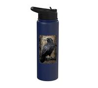 Officiel Spiral Raven Wise Gothic Fantasy Stainless Steel Insulated Water Bottle