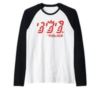 Officiel The Police Ghost Icon Retro Vintage Manche Raglan