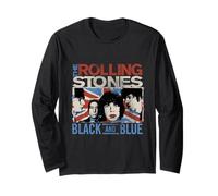 Officiel The Rolling Stones Noir et Bleu Manche Longue