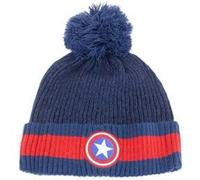 Officiel unisexe adulte Marvel Captain America Shield Logo Bobble Bobble Hat - une taille Blue G