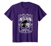 Officiel Willie Nelson Austin T-Shirt, Enfant, Violet, 10 Ans