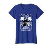 Officiel Willie Nelson Austin T-Shirt, Femme, Bleu Royal, XL