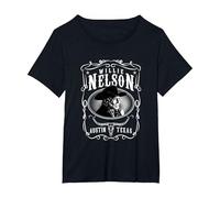 Officiel Willie Nelson Austin T-Shirt, Femme Grandes Tailles, Noir, 1X