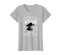 Officiel Willie Nelson Austin T-Shirt, Femme, Gris Chiné, L
