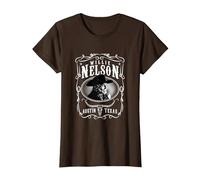 Officiel Willie Nelson Austin T-Shirt, Femme, Marron, M