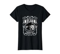 Officiel Willie Nelson Austin T-Shirt, Femme, Noir, XS