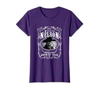 Officiel Willie Nelson Austin T-Shirt, Femme, Violet, XS