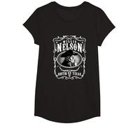 Officiel Willie Nelson Austin T-Shirt, Fille, Noir, XS