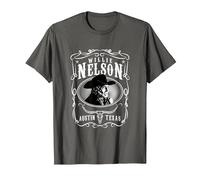 Officiel Willie Nelson Austin T-Shirt, Homme, Asphalte, S