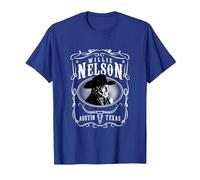 Officiel Willie Nelson Austin T-Shirt, Homme, Bleu Royal, L