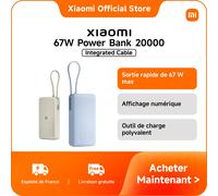 Xiaomi Batterie externe 20 000 mAh 67W – Charge bidirectionnelle, 3 ports & câble USB-C – Beige