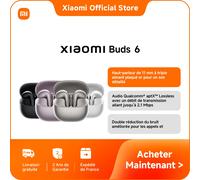 XIAOMI Buds 6, Écouteurs True Wireless, Réduction du Bruit à 3 micros, Harman AudioEFX, Système de Haut-parleurs à Triple Aimant, 35 h d’autonomie, Personnalisation Via l’Application, IP54, Blanc