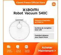 Xiaomi Aspirateur robot S40C – Cartographie LDS, 5000 Pa, Serpillière, Contrôle Wi‑Fi
