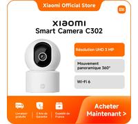 Xiaomi Caméra de sécurité Smart C302 2K 360° IA Audio bidirectionnel babyphone Alexa/Google