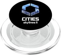 Officielle Cities Skylines II Game Logo City Builder White PopSockets PopGrip pour MagSafe