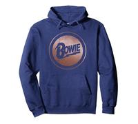 Officielle David Bowie Music Rock Rose Gold Circle Sweat à Capuche, Unisexe pour Adultes, Bleu Marine, L