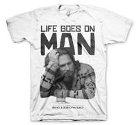 Officiellement Marchandises sous Licence Lebowski Life Goes on Man T-Shirt (Blanc), XX-Large