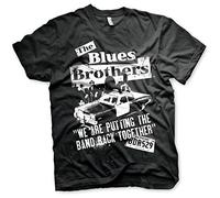 Officiellement sous Licence Bleus Brothers - Band Back Together T-Shirt pour Hommes (Noir), Medium