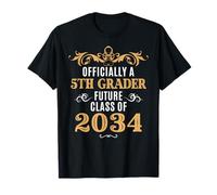 Officiellement Un 5e année Future Class 2034 Vintage First Day T-Shirt