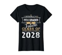 Officiellement Un millésime du Premier Jour 2028 de 11e année Future Class T-Shirt Graphique avec Valeur, Femme, Noir, L