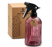 OFFIDIX Bouteille vaporisatrice en verre, Pulvérisateur à pression manuel pour plantes 0,4L avec buse réglable pour jardin, plantes, nettoyage (Fuchsia)