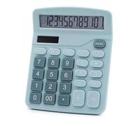 OFFIDIX Calculatrice de bureau à fonction standard double puissance électronique 12 chiffres grand écran LCD calculatrice (bleu)