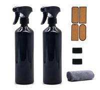 OFFIDIX Lot de 2 flacons pulvérisateurs en verre noir rechargeables avec buse réglable pour le nettoyage, le jardinage