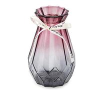 OFFIDIX Vase en Verre dégradé Multicolore Vase géométrique à facettes en Verre coloré pour la Maison, Le Bureau ou Le Mariage (Gris Violet)