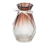 OFFIDIX Vase en Verre dégradé Multicolore Vase géométrique à facettes en Verre coloré pour la Maison, Le Bureau ou Le Mariage (Marron Clair)