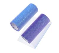 OFFIGAM 1 rouleau Tulle Ruban Décoratif Découpable pour Bricolage Fêtes et Mariages Yards Dégradé Bleu avec Paillettes