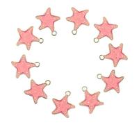 OFFIGAM 10 Pièces Charms Étoile de Mer Alliage pour Bijoux Diy Breloques Nautiques Été Plage Pendentifs avec Détails Émaillés pour Bracelets et Colliers Fournitures Artisanales Rose