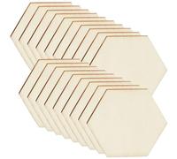 OFFIGAM 100 Pièces de Tranches Hexagonales en Bois Brut Ø 5,8 Cm Épaisseur 2 Mm pour Loisirs Créatifs, Décoration DIY et Activités Artistiques Garçon et Filles Adultes